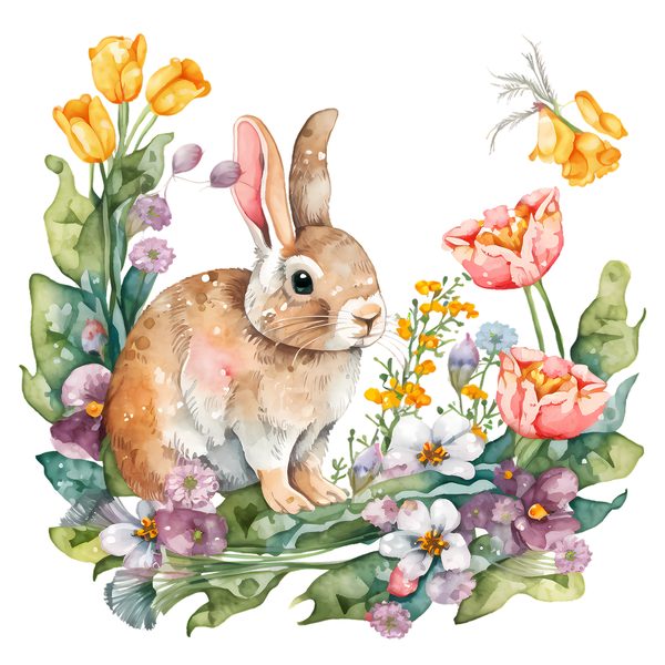 Easter Bunny Wonderland Clipart: Watercolor Spring Rabbits PNG - Commercial Use — image 1