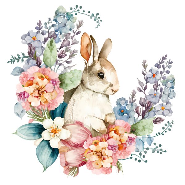 Easter Bunny Wonderland Clipart: Watercolor Spring Rabbits PNG - Commercial Use — image 2