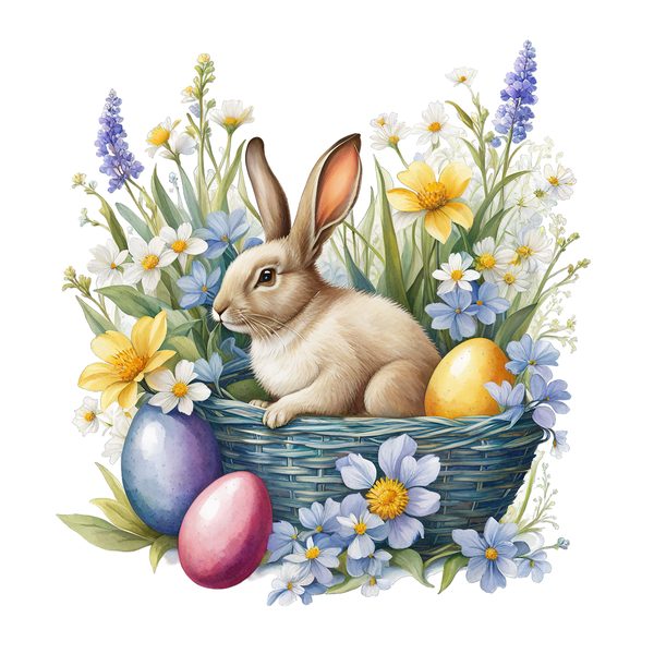 Easter Bunny Wonderland Clipart: Watercolor Spring Rabbits PNG - Commercial Use — image 4