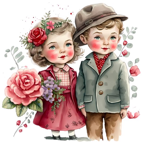 Happy Children Clipart: Golden Era Vintage 1950s Couples PNG - Commercial Use — image 2