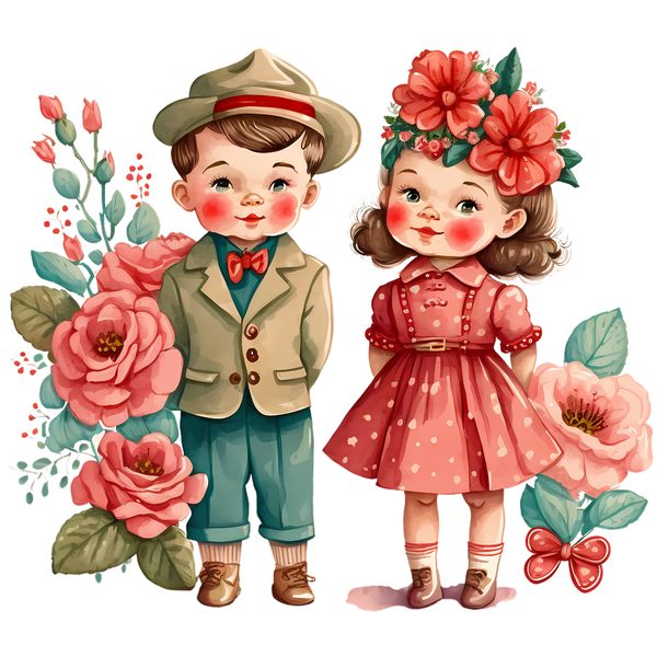 Happy Children Clipart: Golden Era Vintage 1950s Couples PNG - Commercial Use — image 5