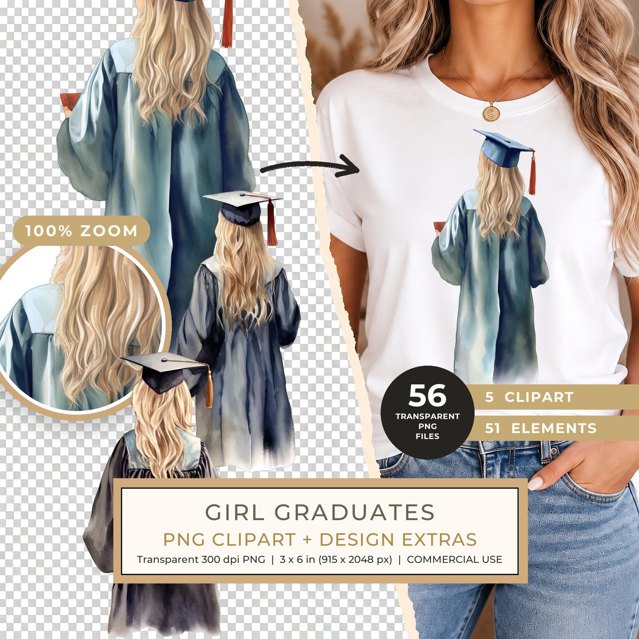 Girl Graduates Clipart Collection PNG - Commercial Use