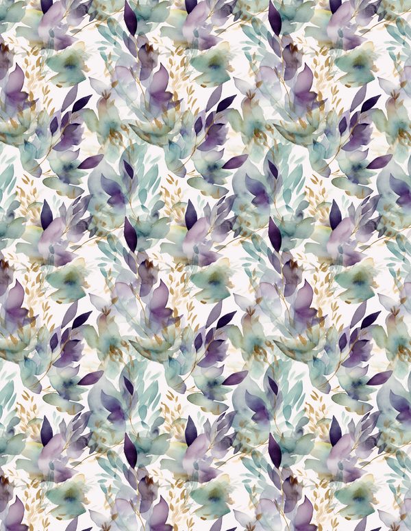 Purple Blooms Watercolor Digital Paper Kit: Printable Papers, Cards, Tags, Ephemera — image 2