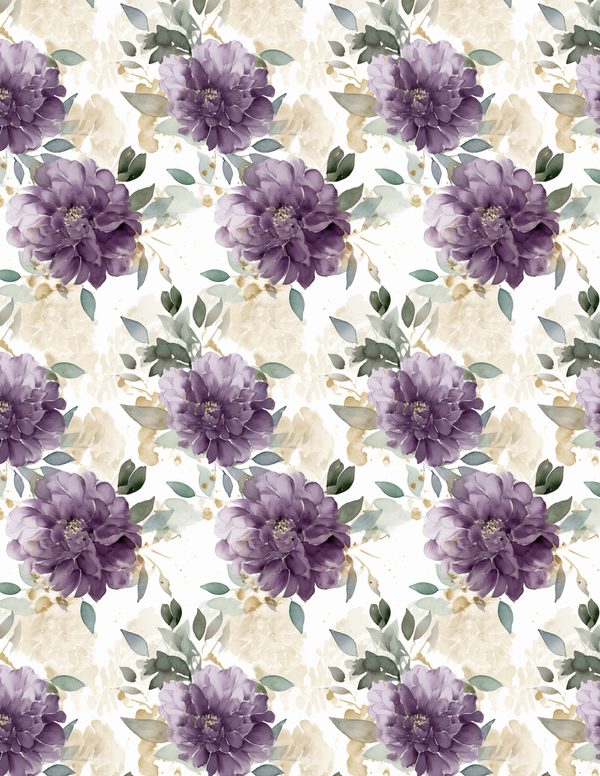 Purple Blooms Watercolor Digital Paper Kit: Printable Papers, Cards, Tags, Ephemera — image 5