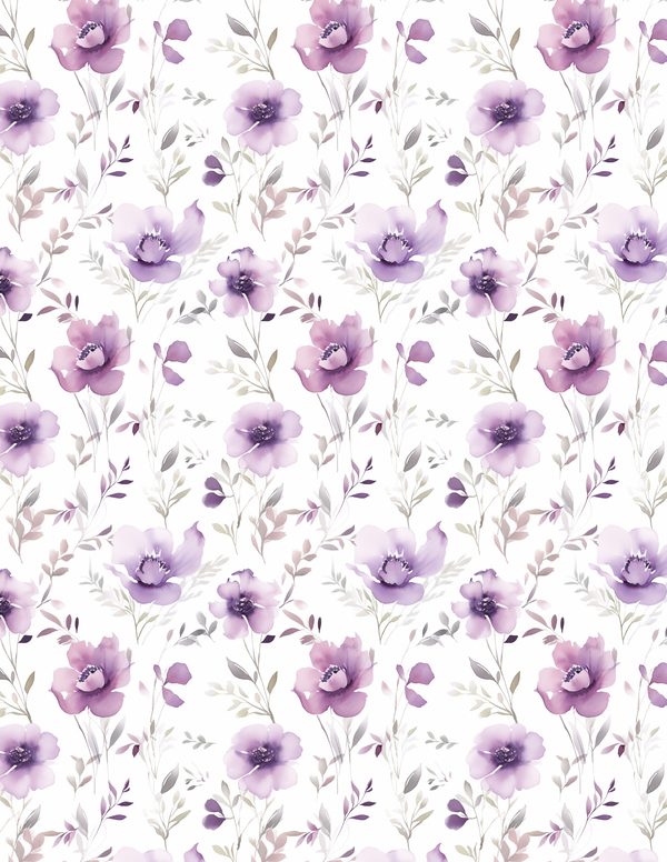 Purple Blooms Watercolor Digital Paper Kit: Printable Papers, Cards, Tags, Ephemera — image 10
