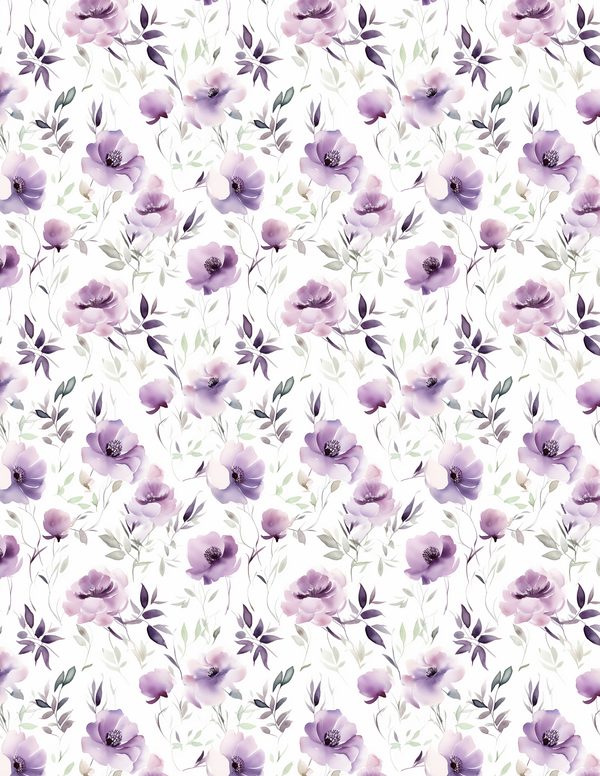 Purple Blooms Watercolor Digital Paper Kit: Printable Papers, Cards, Tags, Ephemera — image 11