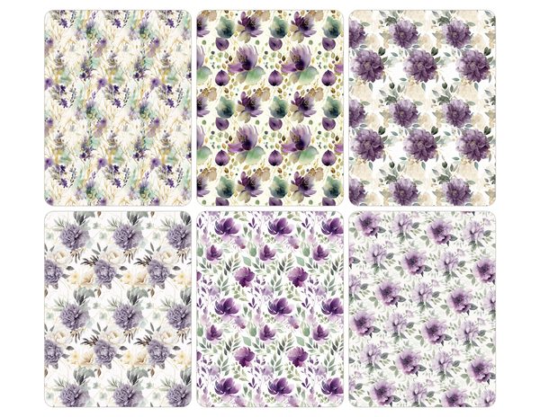 Purple Blooms Watercolor Digital Paper Kit: Printable Papers, Cards, Tags, Ephemera — image 34