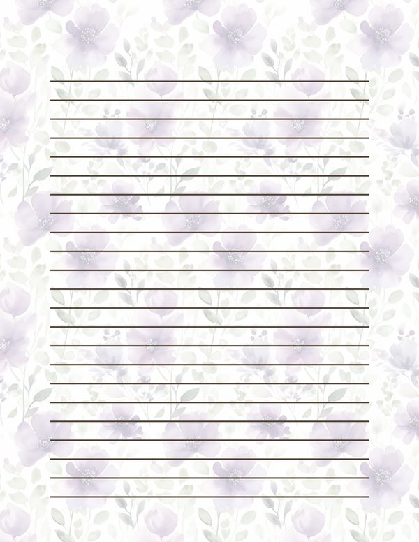Purple Blooms Watercolor Digital Paper Kit: Printable Papers, Cards, Tags, Ephemera — image 37