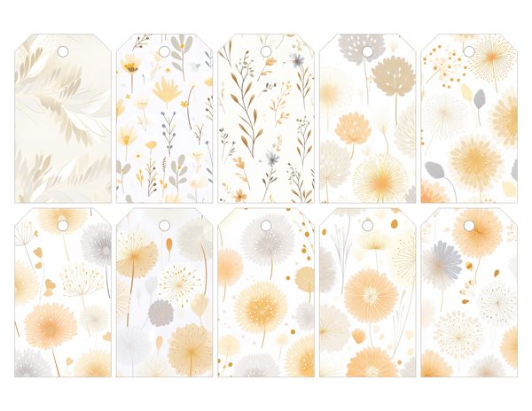 Minimalist Beige Wildflower Watercolor Digital Paper Kit: Printable Papers, Cards, Tags, Ephemera — image 29