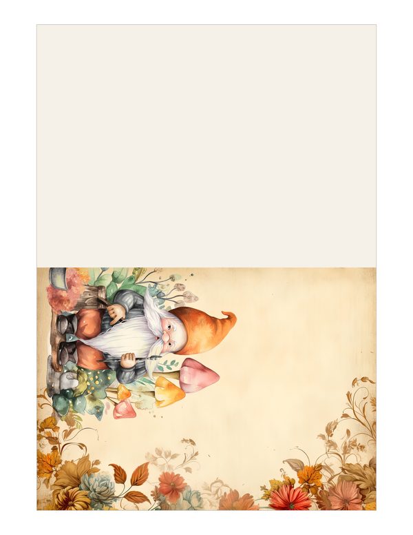 Autumn Garden Gnomes Watercolor Digital Paper Kit: Printable Papers, Cards, Tags, Ephemera — image 13