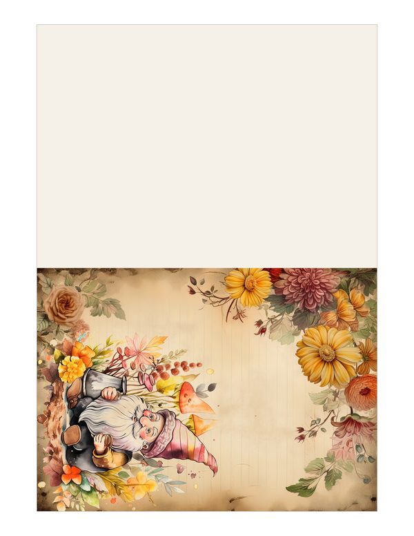 Autumn Garden Gnomes Watercolor Digital Paper Kit: Printable Papers, Cards, Tags, Ephemera — image 14