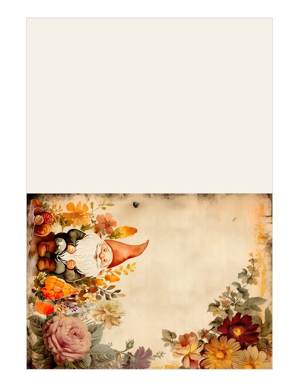 Autumn Garden Gnomes Watercolor Digital Paper Kit: Printable Papers, Cards, Tags, Ephemera — image 15