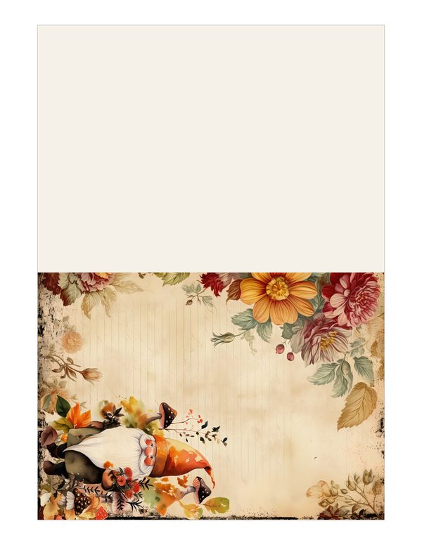 Autumn Garden Gnomes Watercolor Digital Paper Kit: Printable Papers, Cards, Tags, Ephemera — image 16