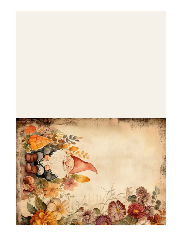 Autumn Garden Gnomes Watercolor Digital Paper Kit: Printable Papers, Cards, Tags, Ephemera — image 17