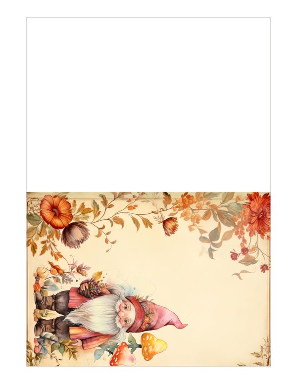 Autumn Garden Gnomes Watercolor Digital Paper Kit: Printable Papers, Cards, Tags, Ephemera — image 18