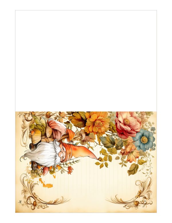 Autumn Garden Gnomes Watercolor Digital Paper Kit: Printable Papers, Cards, Tags, Ephemera — image 21