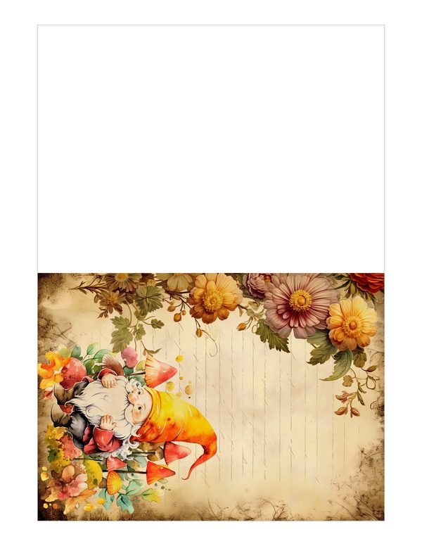 Autumn Garden Gnomes Watercolor Digital Paper Kit: Printable Papers, Cards, Tags, Ephemera — image 22