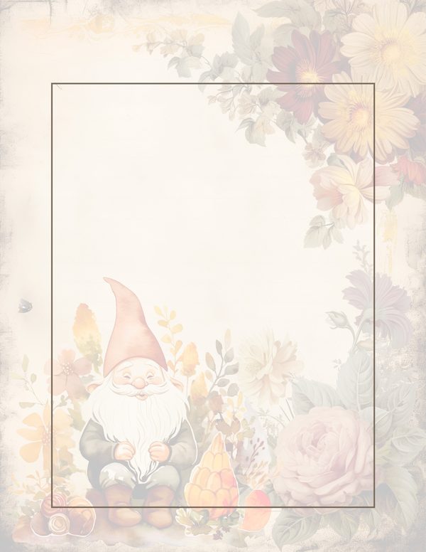 Autumn Garden Gnomes Watercolor Digital Paper Kit: Printable Papers, Cards, Tags, Ephemera — image 35