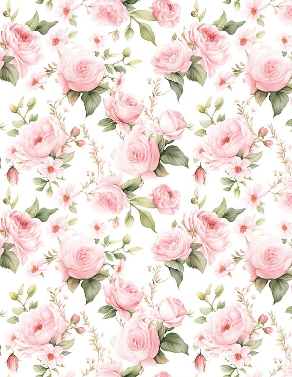 Pink Roses Pastel Watercolor Digital Paper Kit: Printable Papers, Cards, Tags, Ephemera — image 7