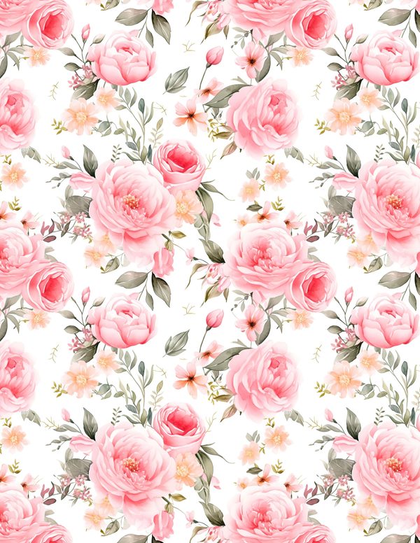 Pink Roses Pastel Watercolor Digital Paper Kit: Printable Papers, Cards, Tags, Ephemera — image 12