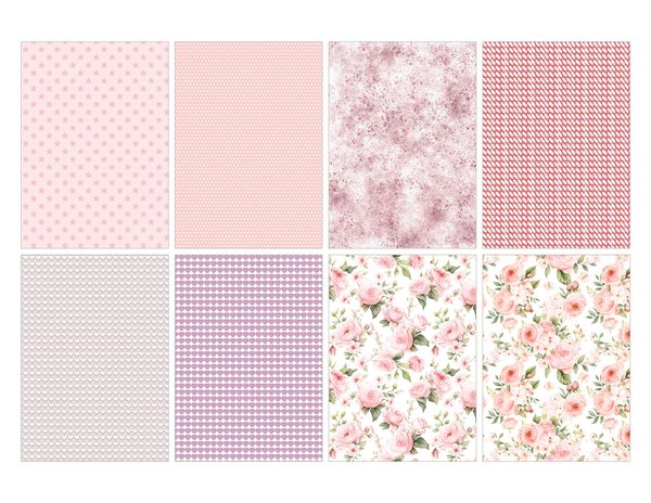 Pink Roses Pastel Watercolor Digital Paper Kit: Printable Papers, Cards, Tags, Ephemera — image 28