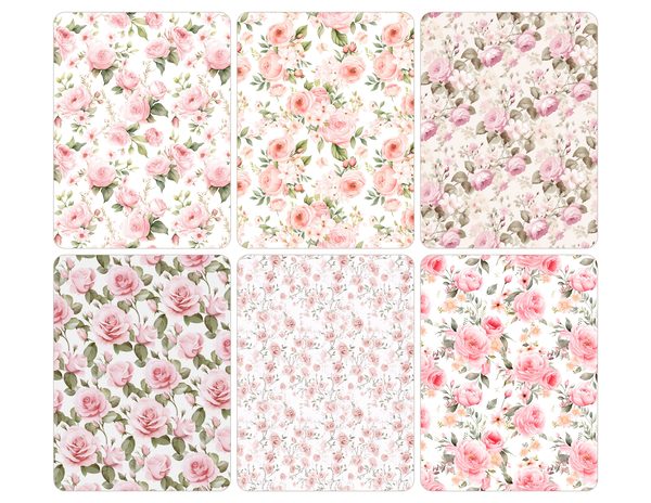 Pink Roses Pastel Watercolor Digital Paper Kit: Printable Papers, Cards, Tags, Ephemera — image 30