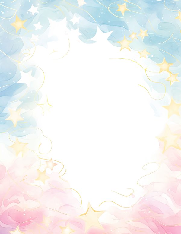 Watercolor Pastel Swirl Stars Background: Scrapbook Background Pages, (10 JPGs, Digital Download, Commercial Use) — image 1