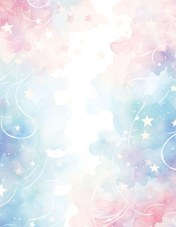 Watercolor Pastel Swirl Stars Background: Scrapbook Background Pages, (10 JPGs, Digital Download, Commercial Use) — image 2