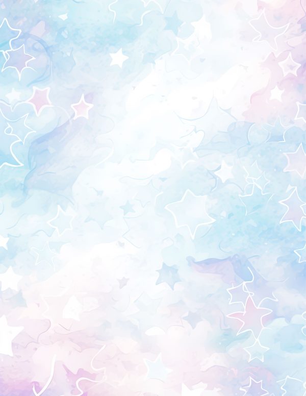Watercolor Pastel Swirl Stars Background: Scrapbook Background Pages, (10 JPGs, Digital Download, Commercial Use) — image 4