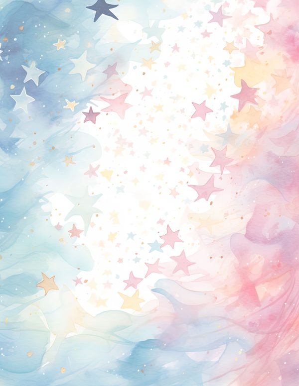 Watercolor Pastel Swirl Stars Background: Scrapbook Background Pages, (10 JPGs, Digital Download, Commercial Use) — image 6