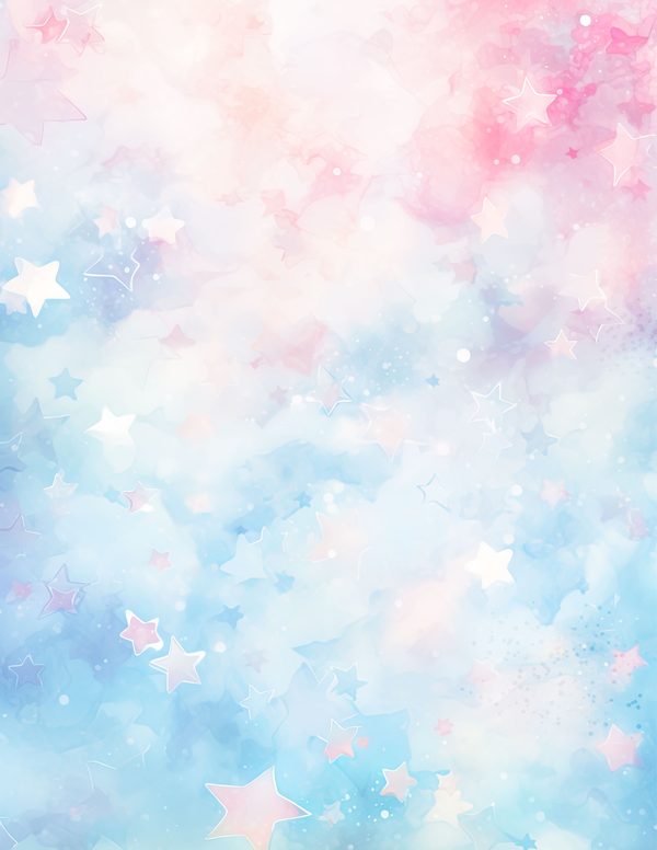 Watercolor Pastel Swirl Stars Background: Scrapbook Background Pages, (10 JPGs, Digital Download, Commercial Use) — image 7