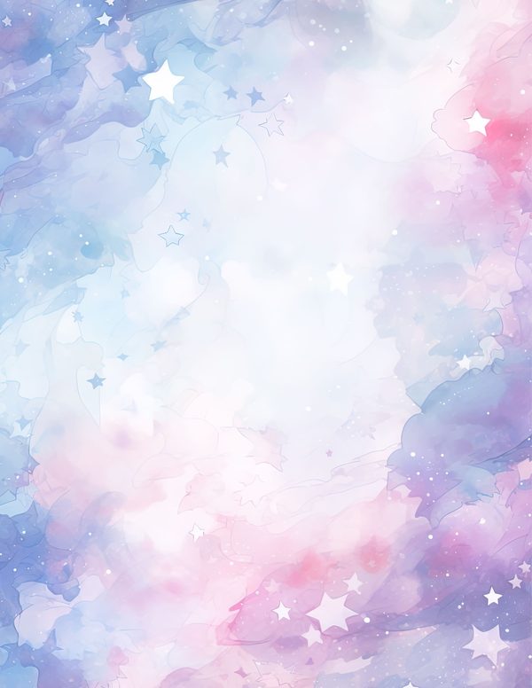 Watercolor Pastel Swirl Stars Background: Scrapbook Background Pages, (10 JPGs, Digital Download, Commercial Use) — image 8
