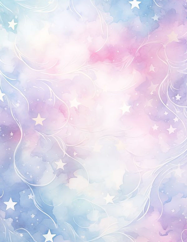 Watercolor Pastel Swirl Stars Background: Scrapbook Background Pages, (10 JPGs, Digital Download, Commercial Use) — image 9