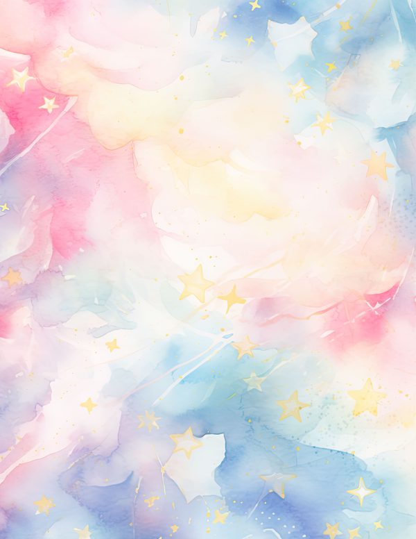 Watercolor Pastel Swirl Stars Background: Scrapbook Background Pages, (10 JPGs, Digital Download, Commercial Use) — image 11