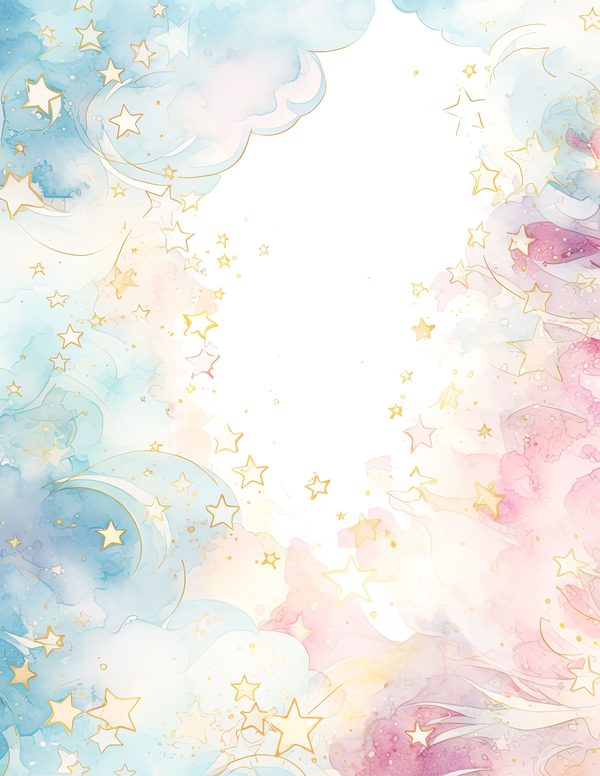 Watercolor Pastel Swirl Stars Background: Scrapbook Background Pages, (10 JPGs, Digital Download, Commercial Use) — image 14