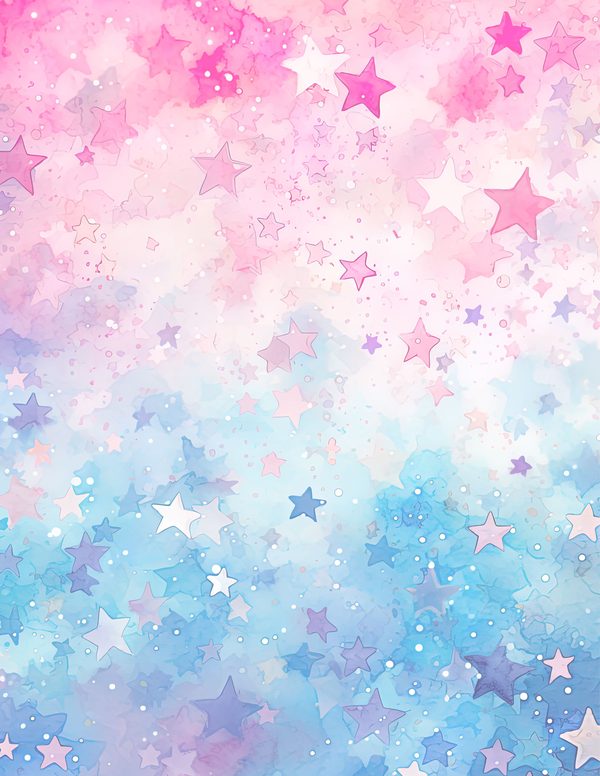 Watercolor Pastel Swirl Stars Background: Scrapbook Background Pages, (10 JPGs, Digital Download, Commercial Use) — image 16