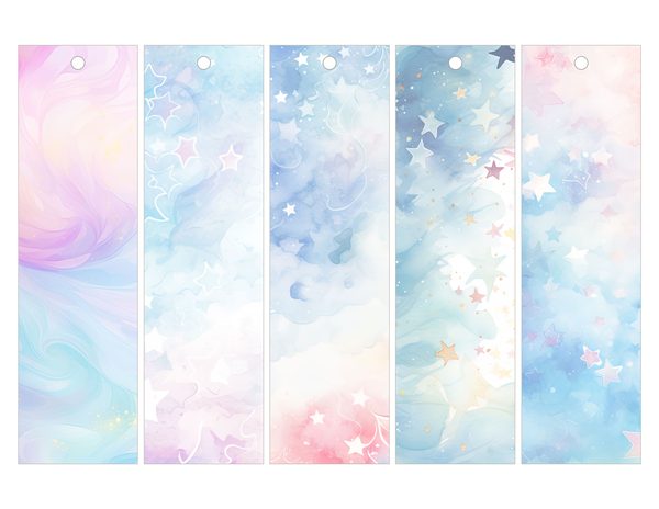 Watercolor Pastel Swirl Stars Background: Scrapbook Background Pages, (10 JPGs, Digital Download, Commercial Use) — image 34