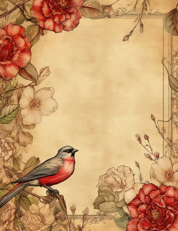 Birds and Roses Watercolor Digital Paper Kit: Printable Papers, Cards, Tags, Ephemera — image 7