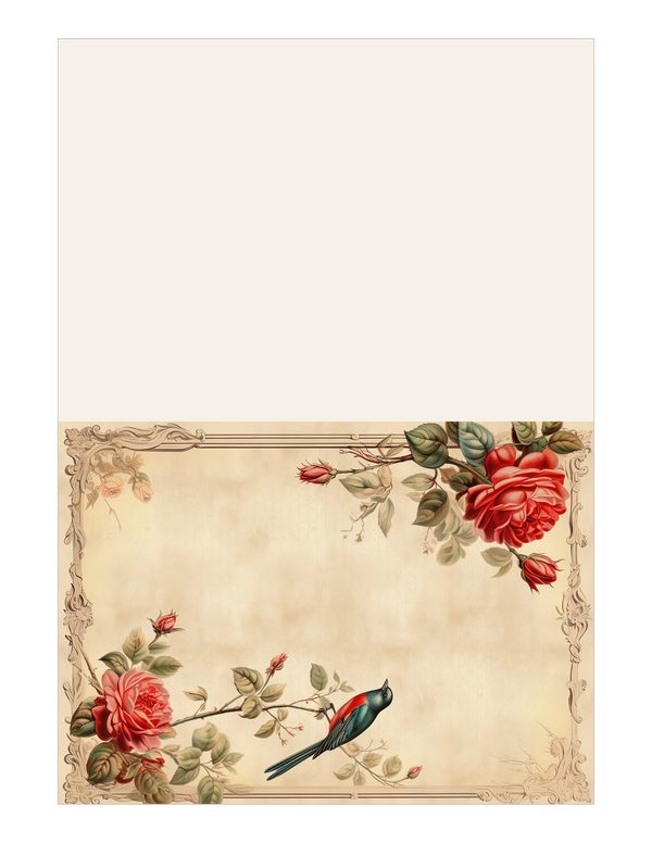 Birds and Roses Watercolor Digital Paper Kit: Printable Papers, Cards, Tags, Ephemera — image 11