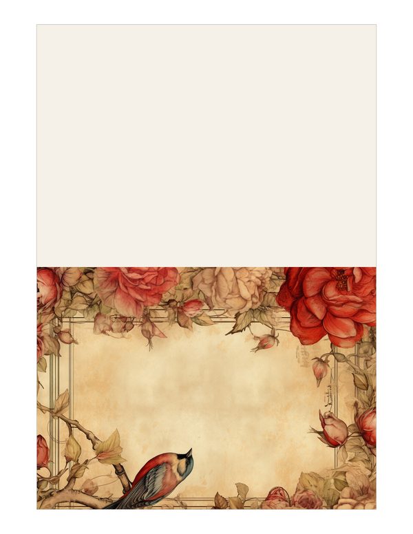 Birds and Roses Watercolor Digital Paper Kit: Printable Papers, Cards, Tags, Ephemera — image 12
