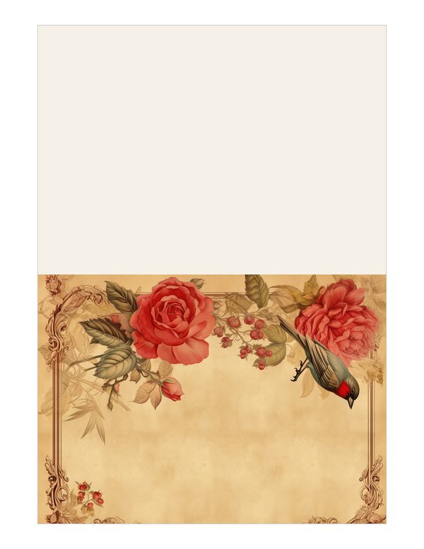 Birds and Roses Watercolor Digital Paper Kit: Printable Papers, Cards, Tags, Ephemera — image 13