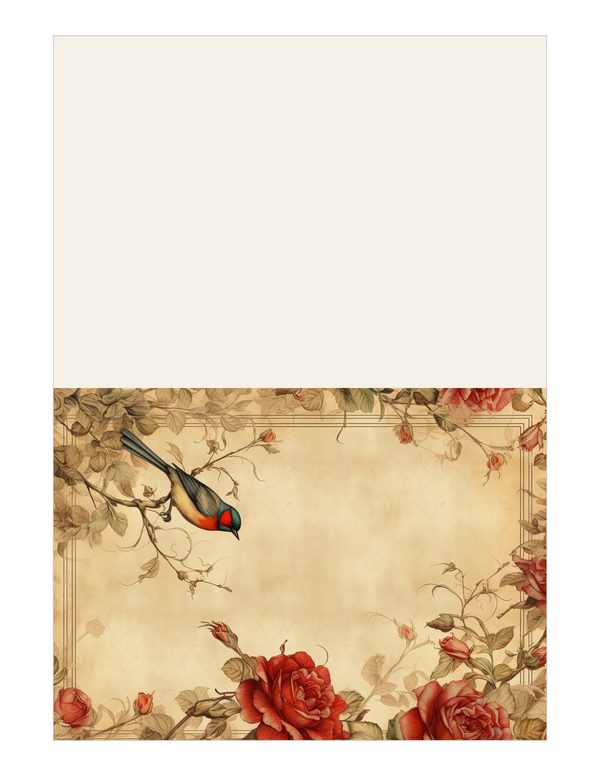 Birds and Roses Watercolor Digital Paper Kit: Printable Papers, Cards, Tags, Ephemera — image 14