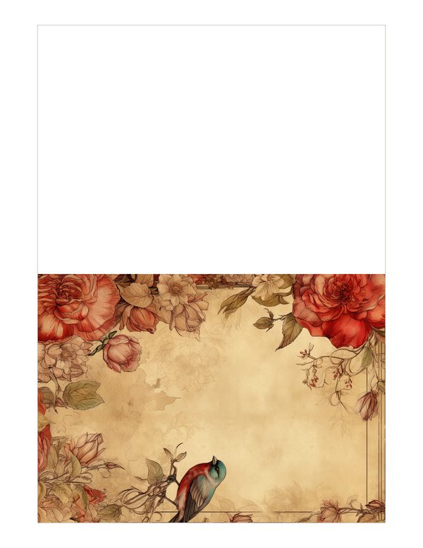 Birds and Roses Watercolor Digital Paper Kit: Printable Papers, Cards, Tags, Ephemera — image 16