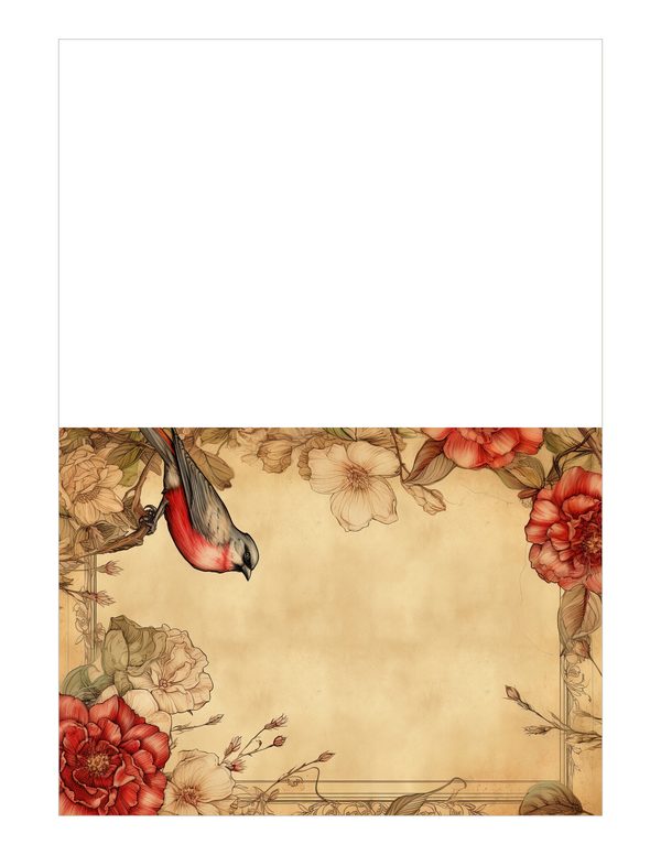 Birds and Roses Watercolor Digital Paper Kit: Printable Papers, Cards, Tags, Ephemera — image 17