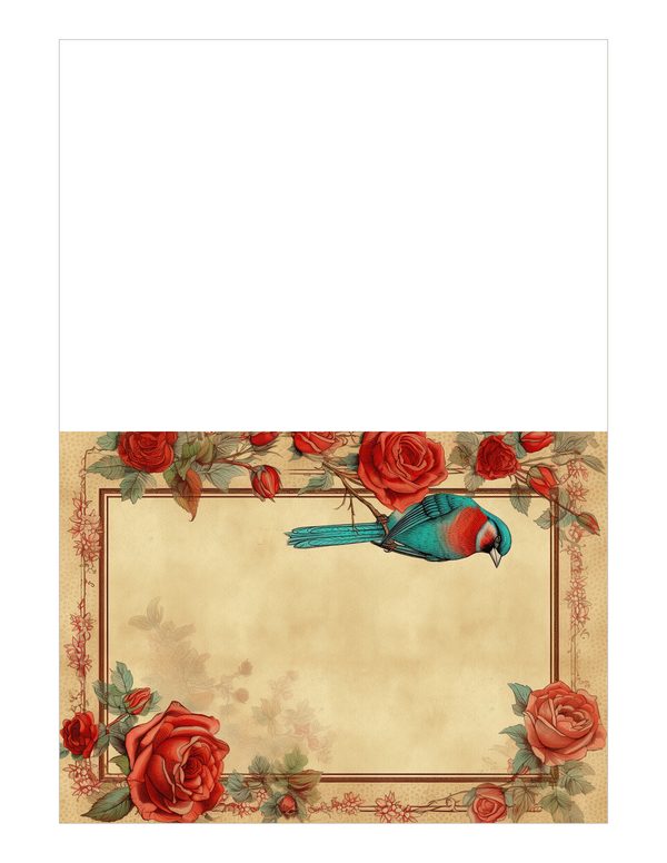 Birds and Roses Watercolor Digital Paper Kit: Printable Papers, Cards, Tags, Ephemera — image 19