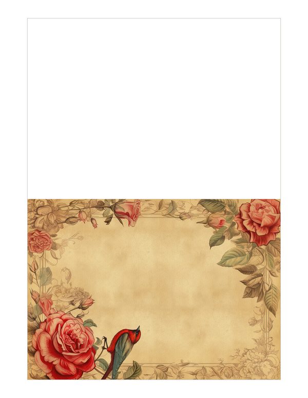 Birds and Roses Watercolor Digital Paper Kit: Printable Papers, Cards, Tags, Ephemera — image 20