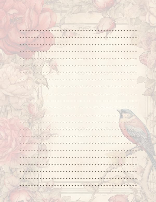 Birds and Roses Watercolor Digital Paper Kit: Printable Papers, Cards, Tags, Ephemera — image 32