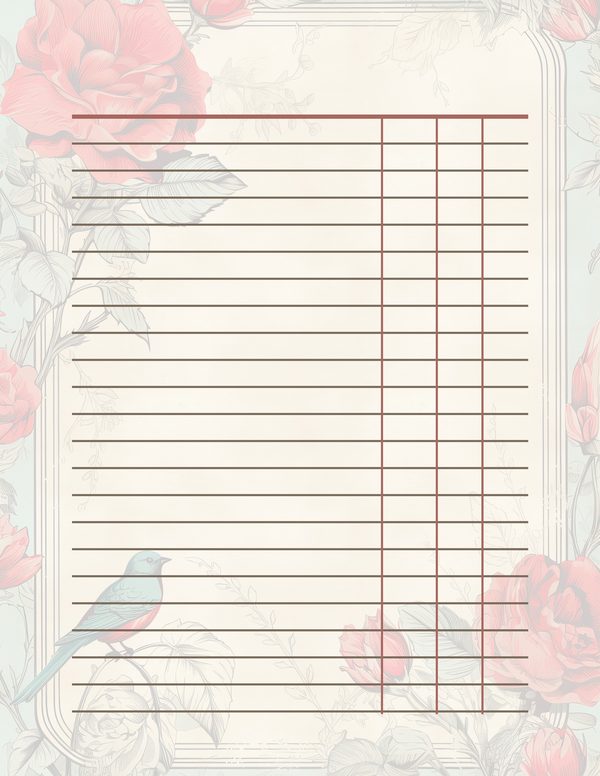 Birds and Roses Watercolor Digital Paper Kit: Printable Papers, Cards, Tags, Ephemera — image 35