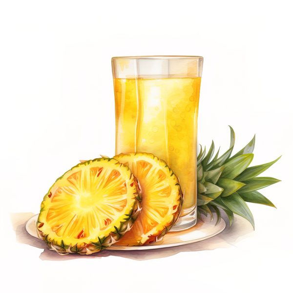 Watercolor Pineapple Clipart: Tropical Fruit PNG, Art Printable (Digital Download) — image 1