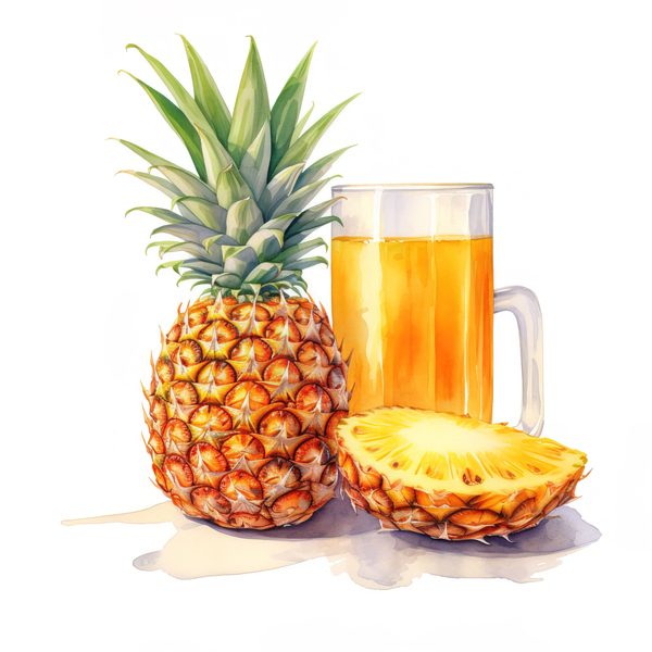 Watercolor Pineapple Clipart: Tropical Fruit PNG, Art Printable (Digital Download) — image 4